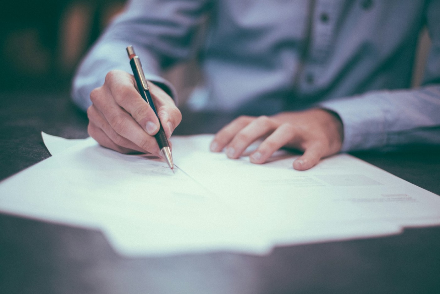 A person signing a property contract